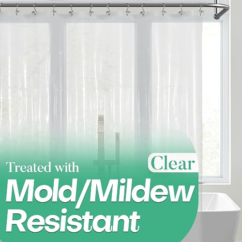 Mrs Awesome Clear Shower Liner with 3 Magnets, 72x72