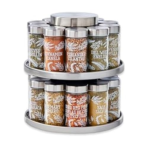 Kamenstein 20-Jar Revolving Spice Rack with Spices