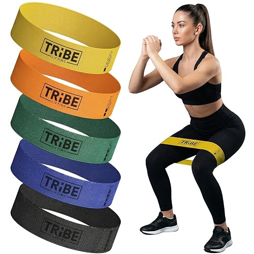 Fabric Resistance Bands, 5-Band Set for Legs and Glutes