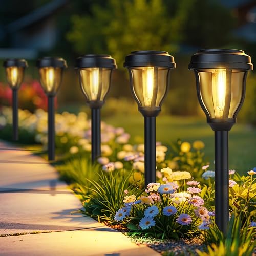 DERAYSION 12 Pack Solar Pathway Lights