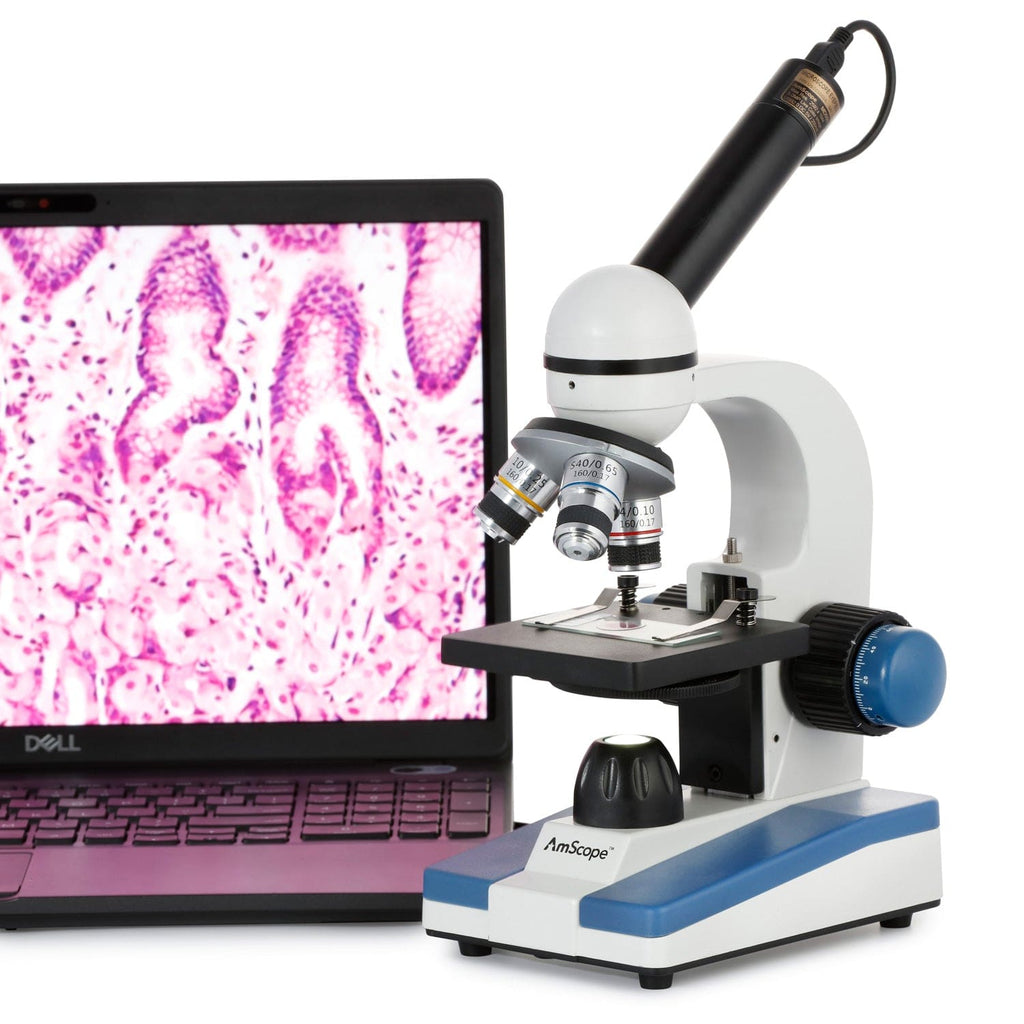 AmScope M150C-E5 student microscope with camera