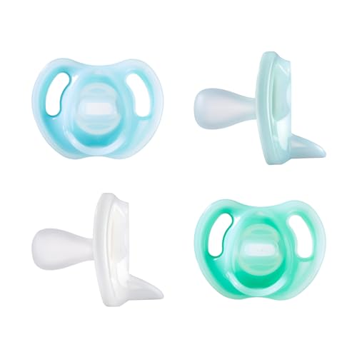 Tommee Tippee Ultra-Light Silicone Pacifier, 0-6 Months, Blue and Green