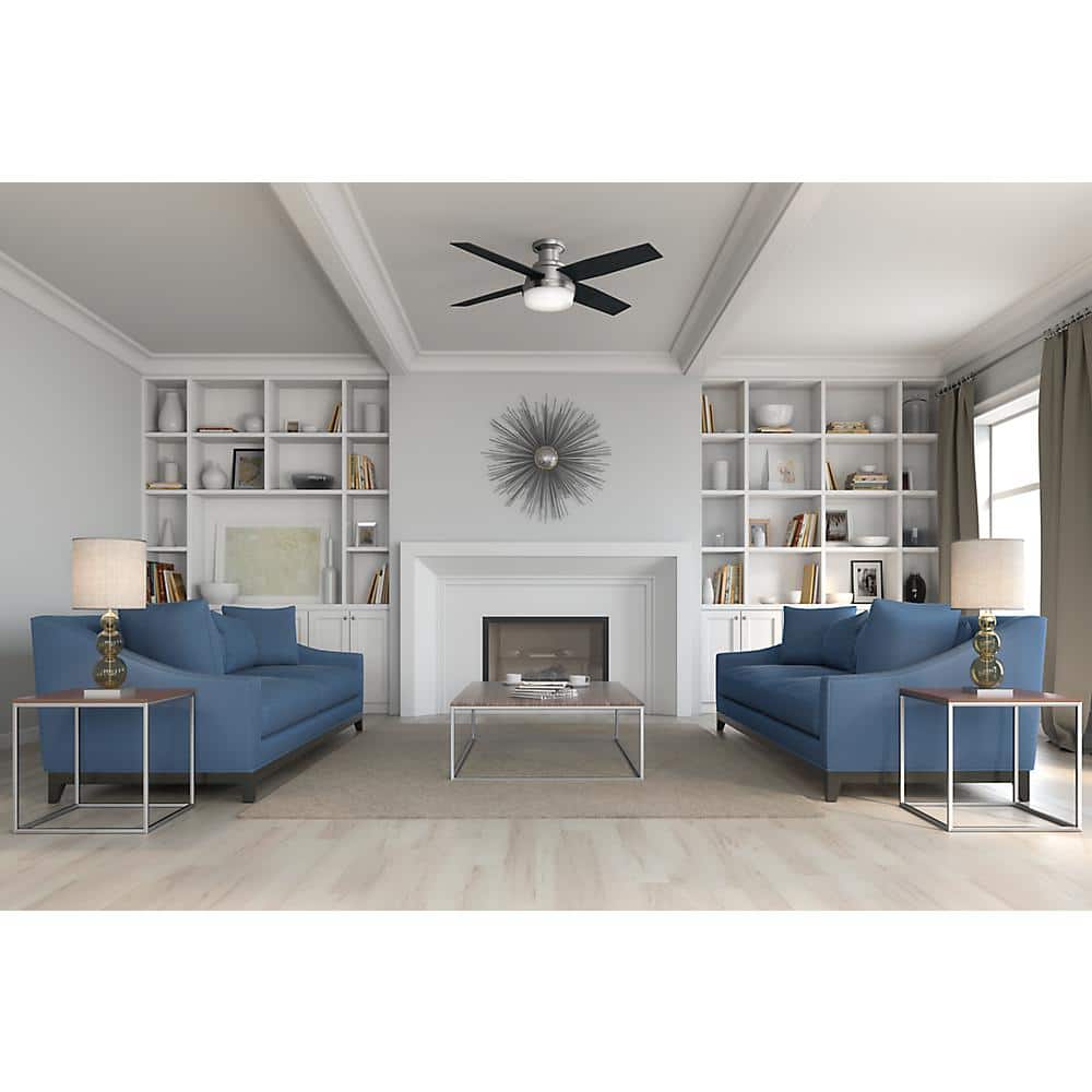 Hunter Dempsey 52" Low Profile LED Ceiling Fan with Remote (Brushed Nickel)