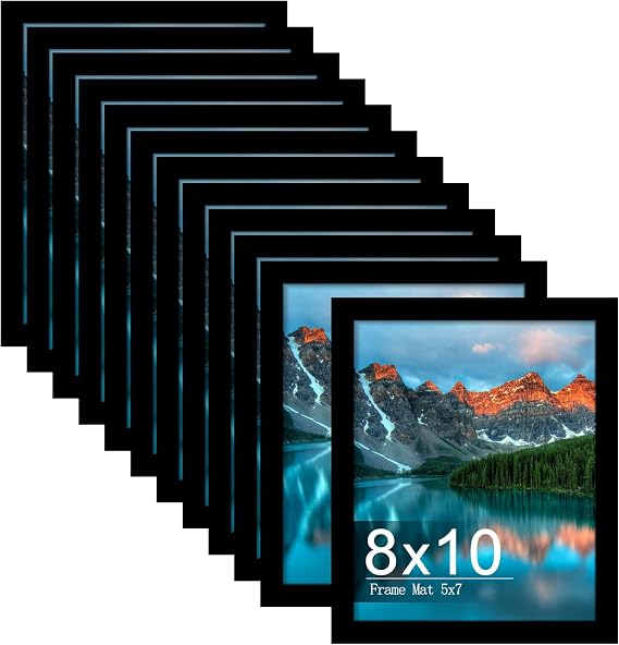 Picrit Black 8x10 Picture Frames, Twelve Pack