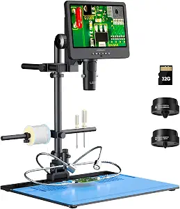 LM249MS 3-lens digital microscope with boom arm