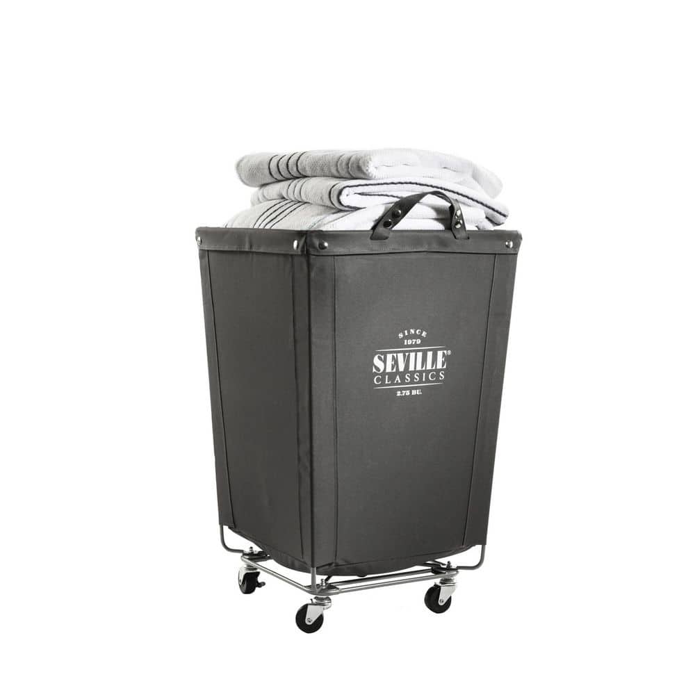 Seville Classics Commercial Rolling Canvas Hamper