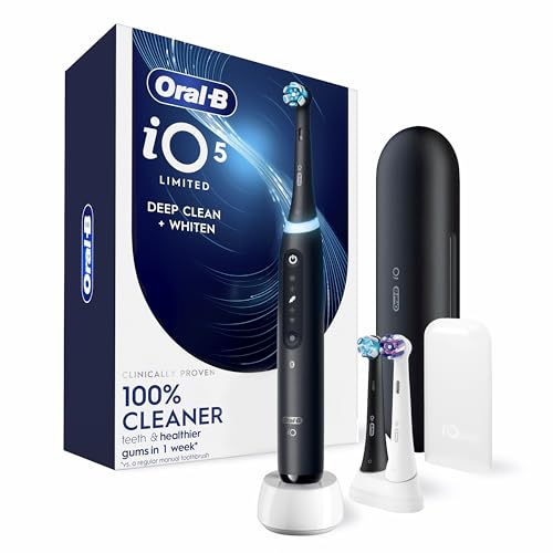 Oral-B iO Deep Clean + Whiten Rechargeable Electric Toothbrush, iO5 Limited, 3 Brush Heads
