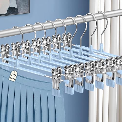 POZEAN Pants Hangers with Clips, 30 Pack
