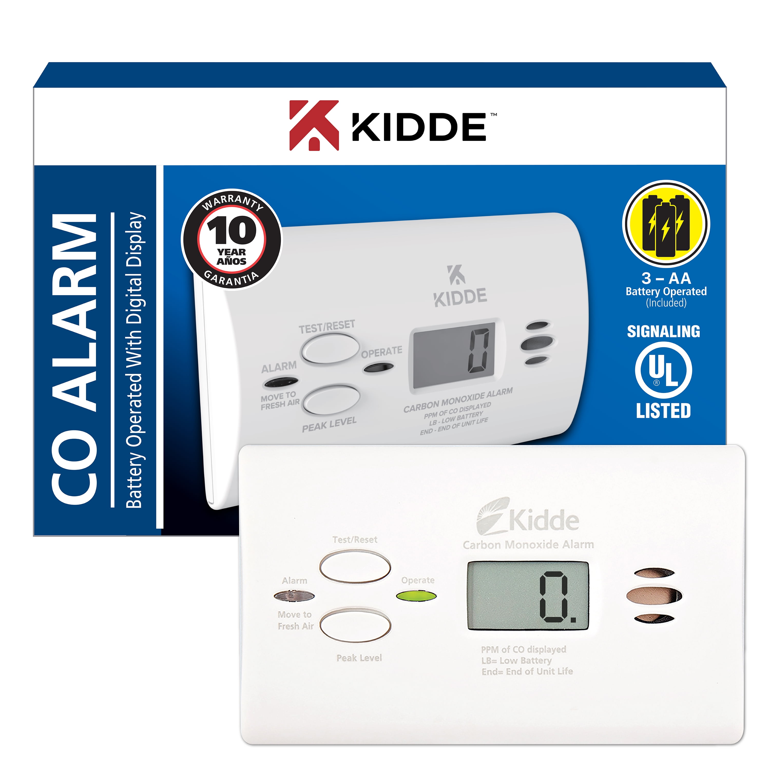 Kidde Battery CO Alarm with Digital Display, KN-COPP-B-LPM