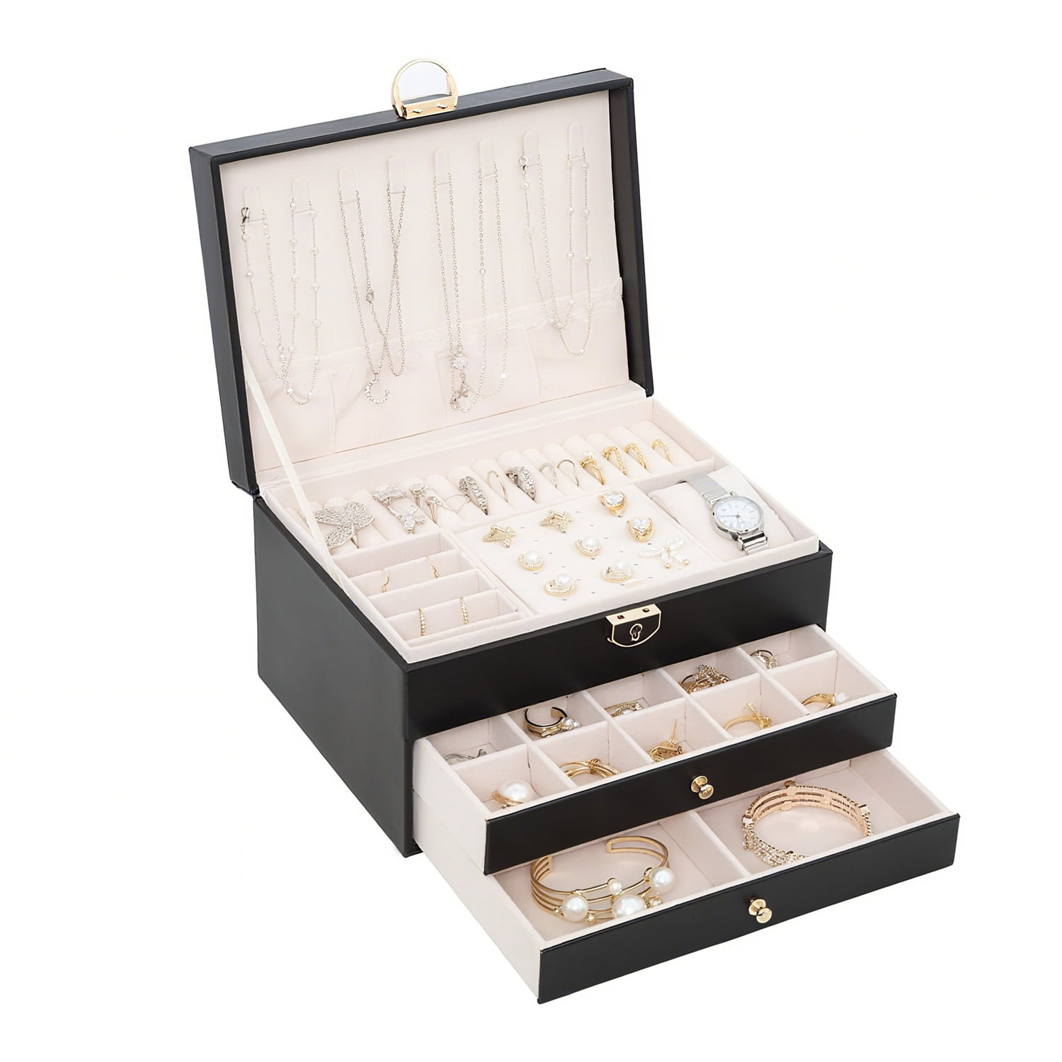 Behome 3-Layer Jewelry Box with Drawers