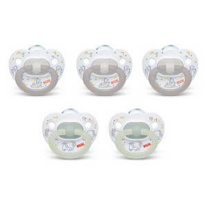 NUK Classic Pacifiers Value Pack 0-6 Months, Neutral, 5pk