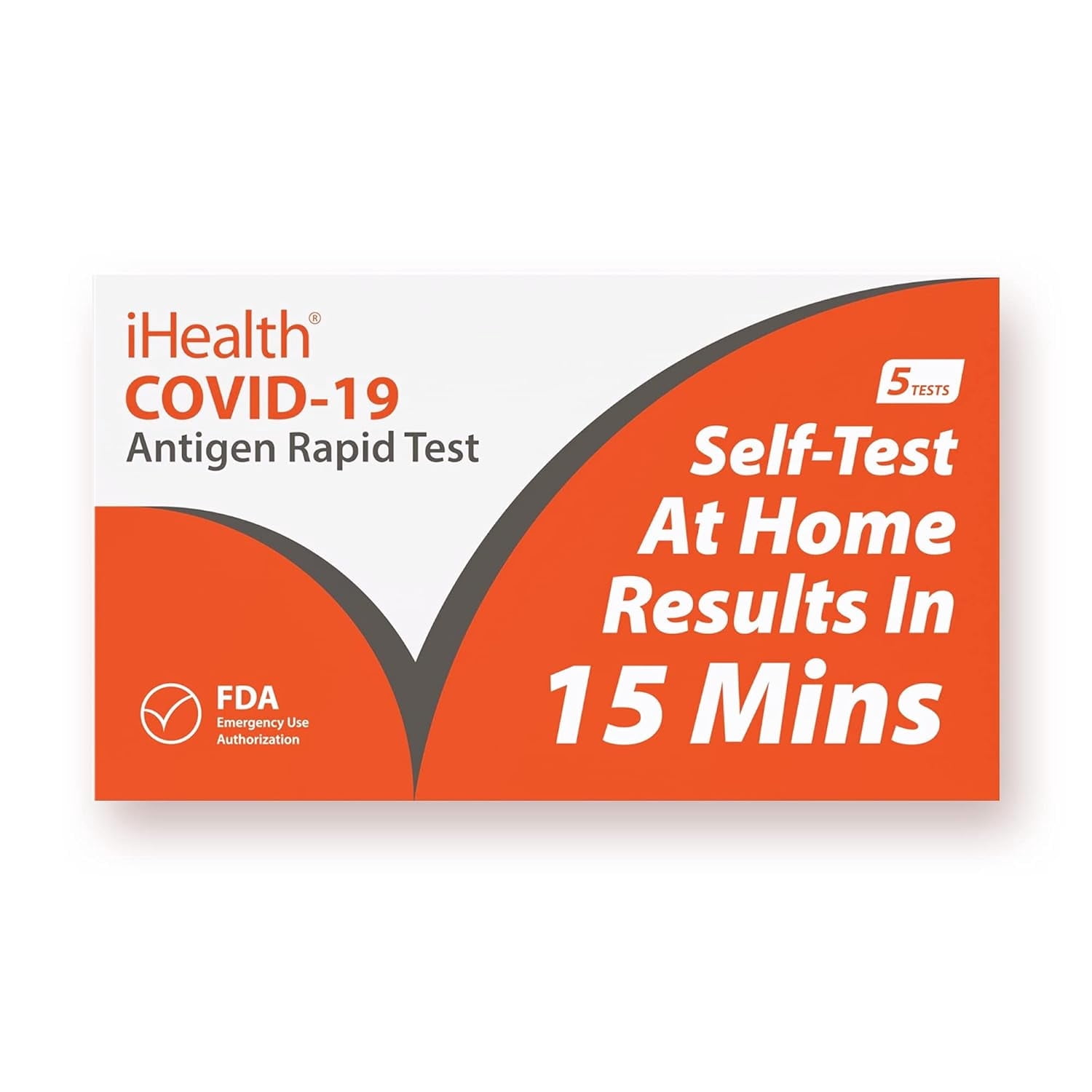 iHealth COVID-19 Antigen Rapid Test 5-pack box