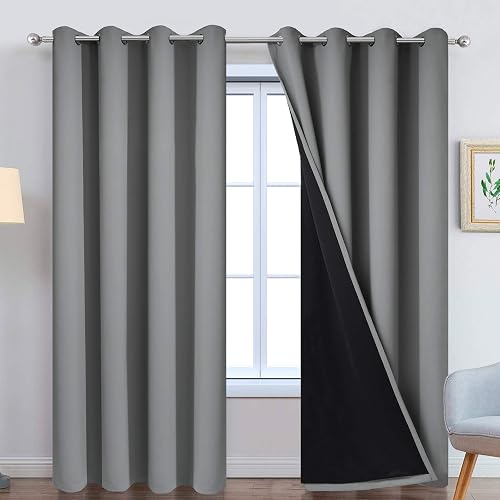 Yakamok Grey 100% Blackout Curtain Panels