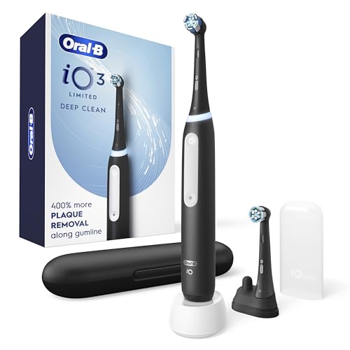 Oral-B iO Series 3 Limited Rechargeable Electric Toothbrush, 2 Brush Heads and Travel Case