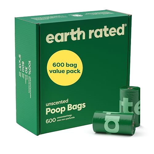 Earth Rated Dog Poop Bags on Refill Rolls, 600 Bags, Unscented