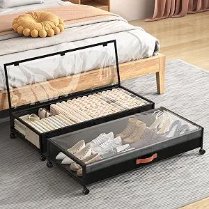 Eastherry Extra-Long Under-Bed Storage, 2 Pack