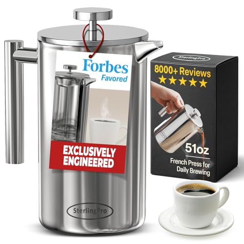 SterlingPro Large French Press, 51 oz