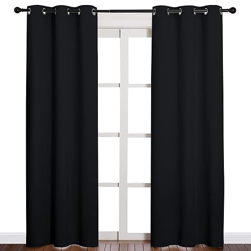 NICETOWN Black Blackout Curtains 42x84