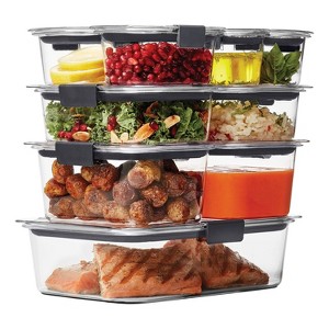 Rubbermaid Brilliance 18pc Plastic Food Storage Container Set, Clear, with Lids