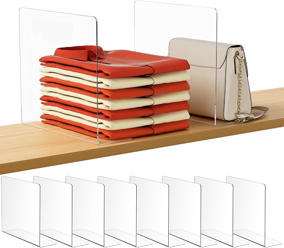 HBlife Adhesive L-Shape Dividers, Eight-Pack