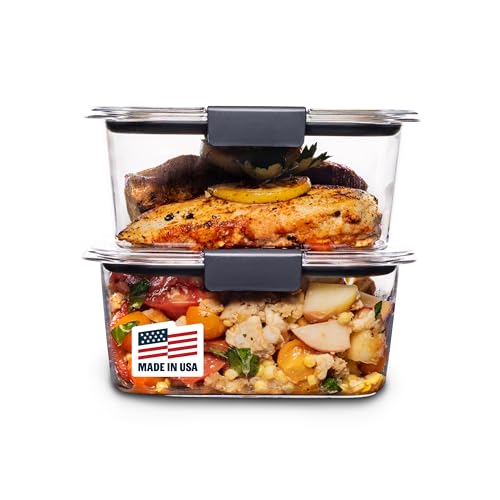 Rubbermaid Brilliance BPA-Free Food Storage Containers, Medium Deep, 4.7 Cup, 2-Pack