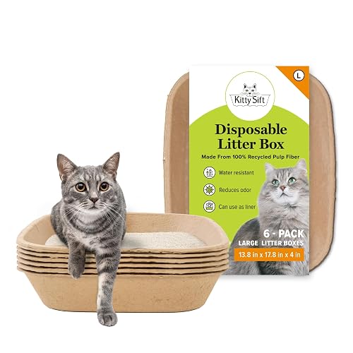 Kitty Sift Disposable Litter Box, Large, 6 Count