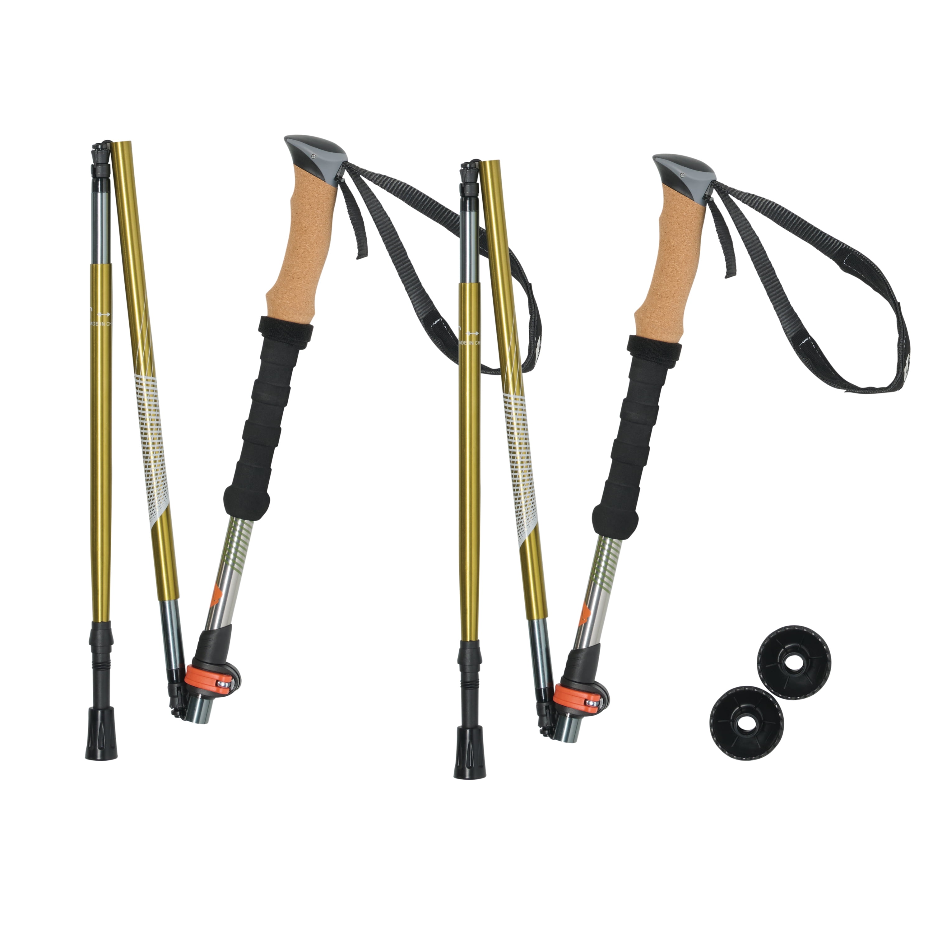 Ozark Trail Aluminum Folding Trekking Poles with Cork Grip