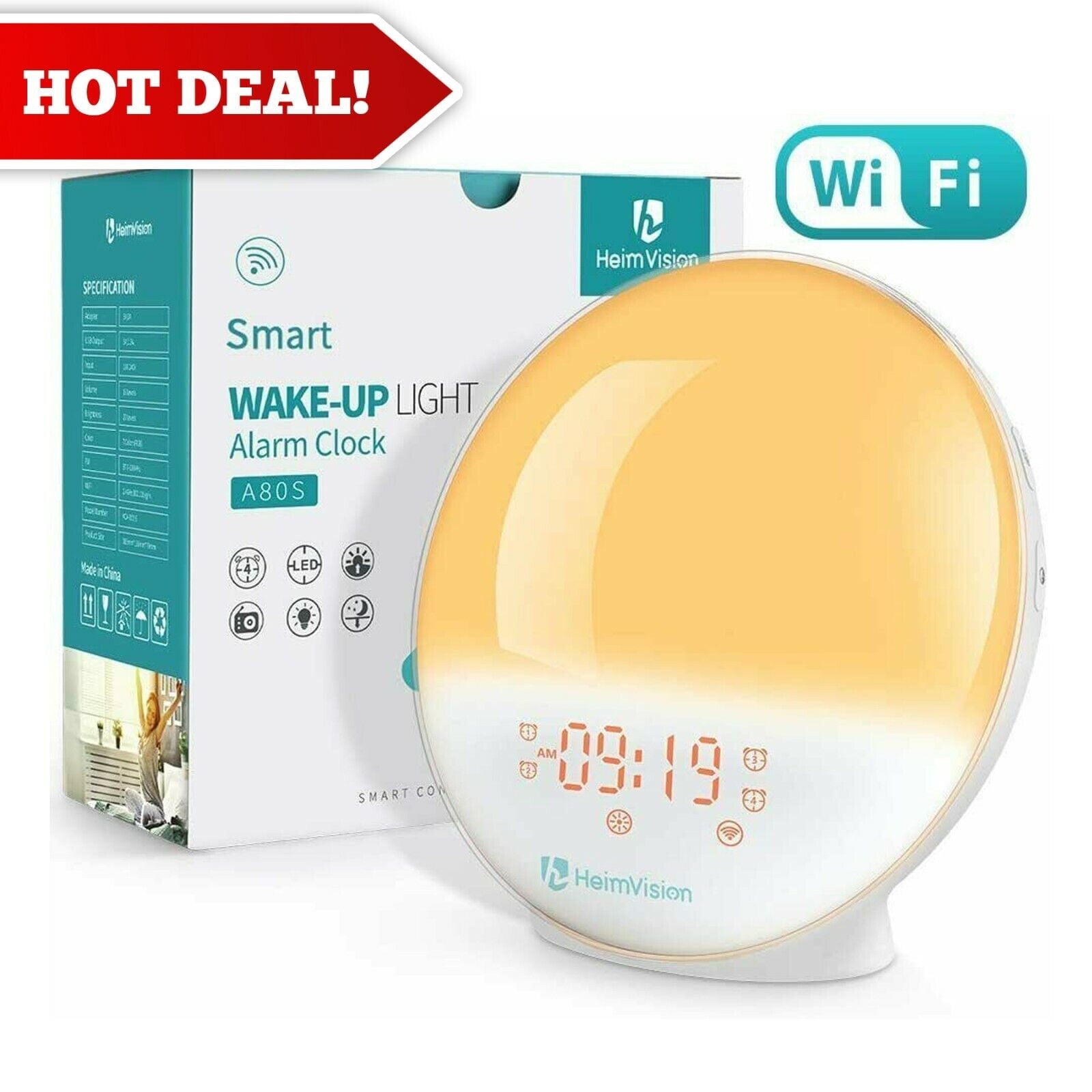Heimvision A80S wake-up light, white