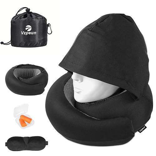 Hooded Memory Foam Travel Pillow