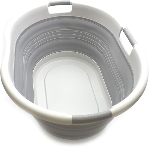 SAMMART 57L Oval Folding Tub, Grey