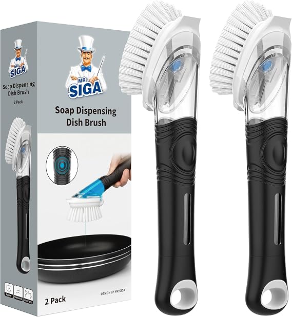 MR.SIGA Soap Dispensing Brush Two-Pack