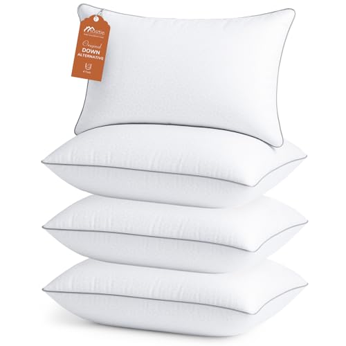 Sasttie Pillows Queen Size, Set of 4, Oeko-Tex Certified, Down Alternative Plump Filling, Machine Washable