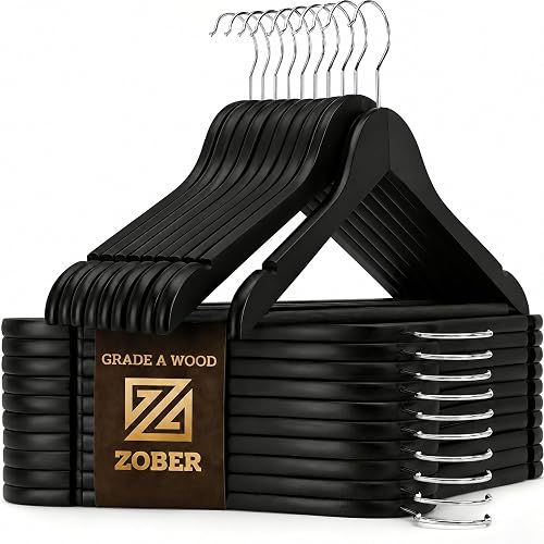 ZOBER Black Wooden Hangers