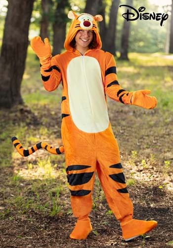 Adult Tigger hooded onesie costume