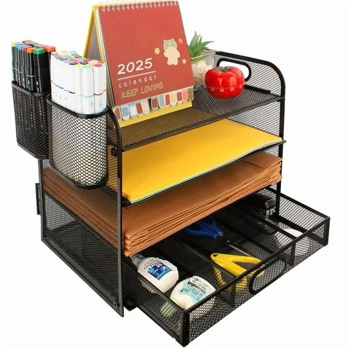 PHANCIR 4-Tier Metal Desktop File Organizer