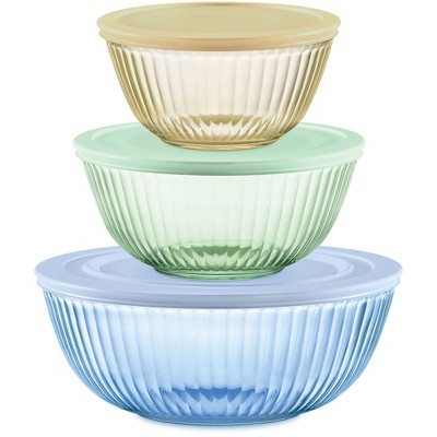 Pyrex Sculpted Tint 6-Piece Lidded Bowl Set at Target