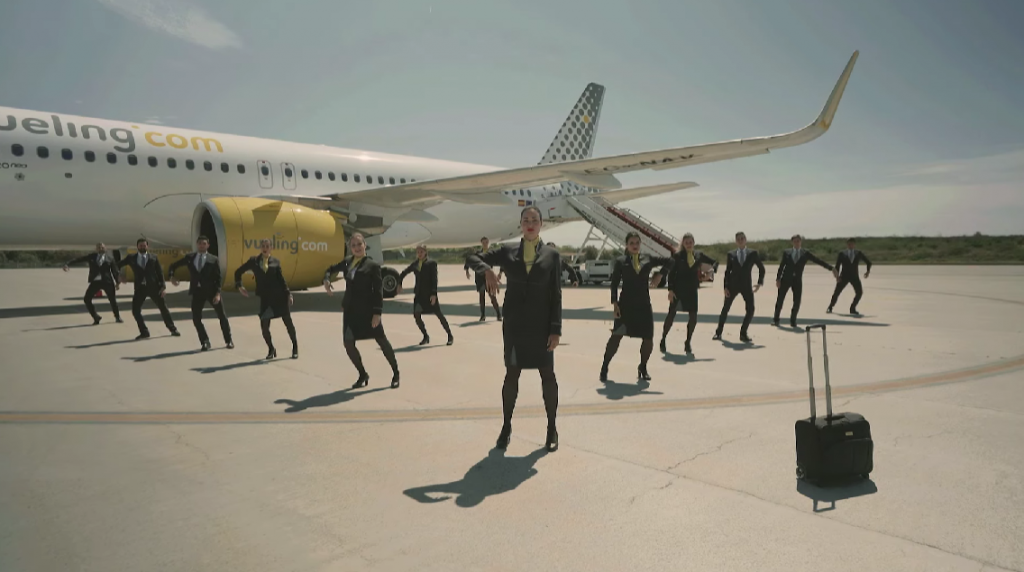 flight attendants on behalf of vueling airlines in commercial 