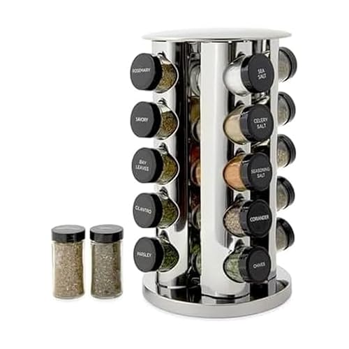 Kamenstein 20 Jar Revolving Spice Rack with Spices