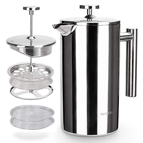 Secura 304 Stainless Steel French Press, 34 oz