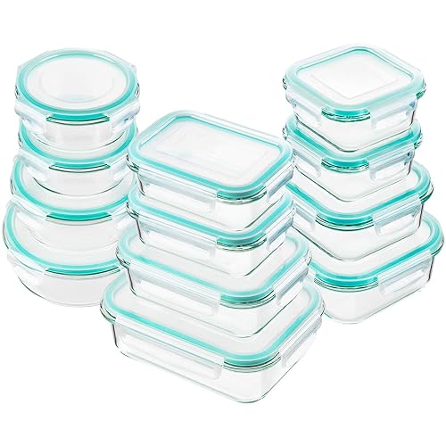 24 Piece Glass Food Storage Containers with Locking Lids