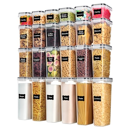 Vtopmart Airtight Food Storage Containers with Lids, 24 Pieces, BPA Free, 24 Labels