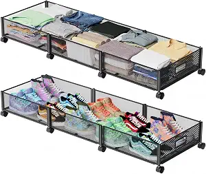 Large Rolling Metal Under-Bed Storage Container