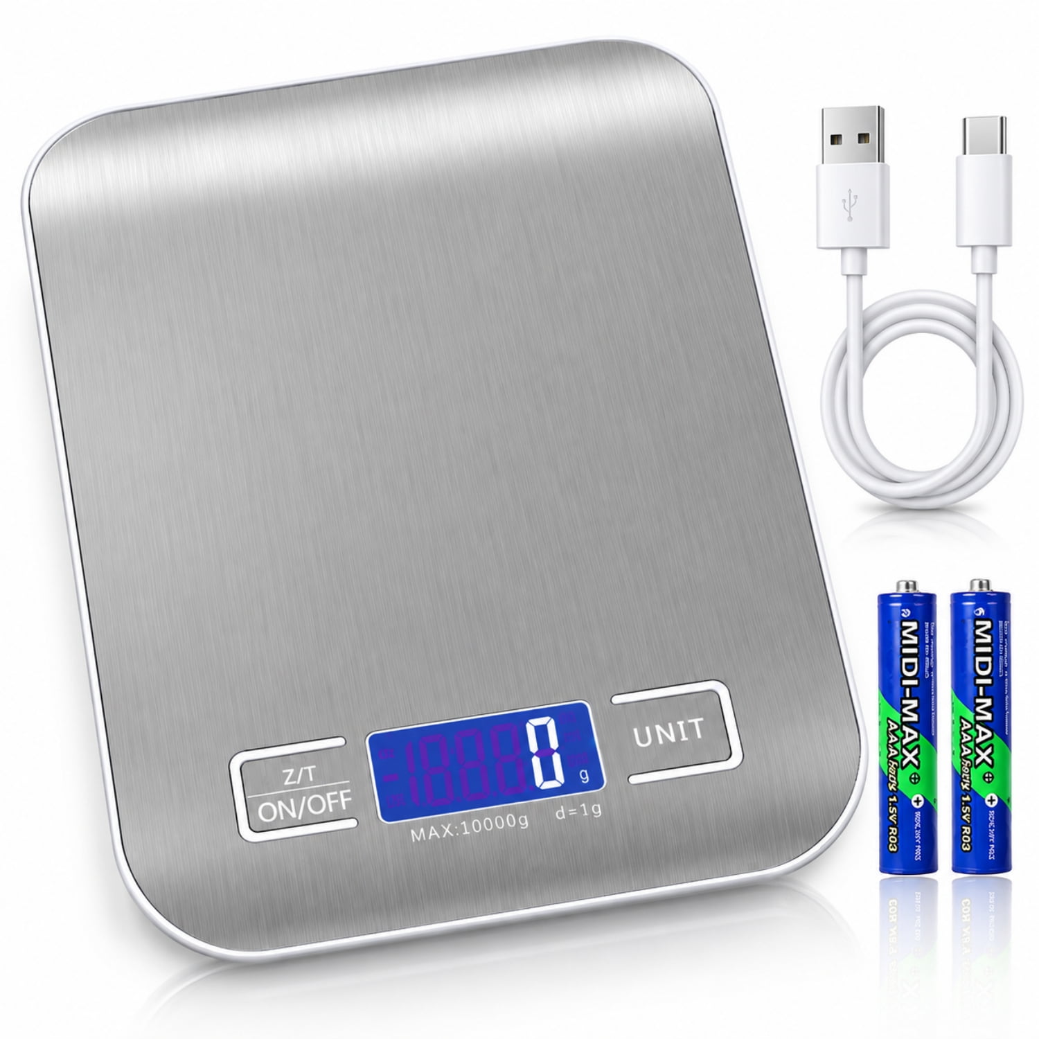 QOPR Stainless Steel Kitchen Scale, 22 lb