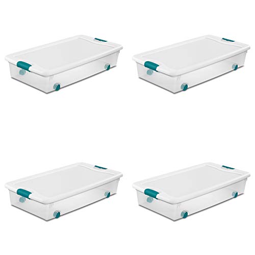 Sterilite 56 Qt Wheeled Latching Box 4-Pack