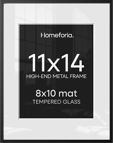 Homeforia 11x14 Metal Picture Frame with 8x10 Mat