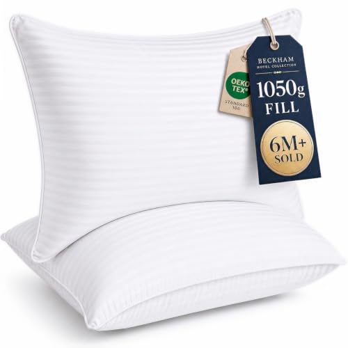 Beckham Hotel Collection Bed Pillows, Standard/Queen, Set of 2, Down Alternative, Gel Cooling