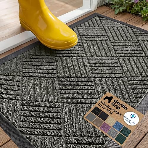 Gorilla Grip WeatherMAX Door Mat, 29 x 17 in