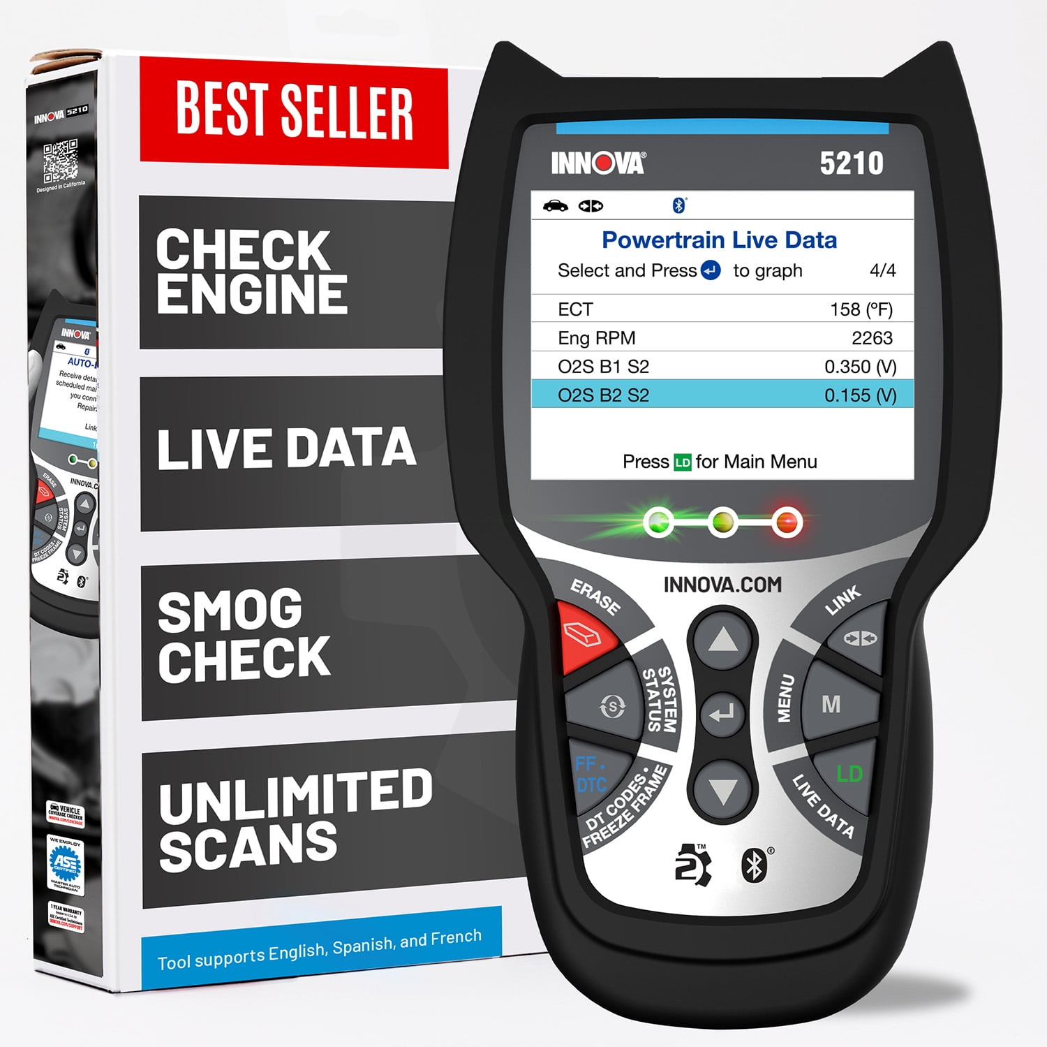 Innova 5210 OBD2 scanner and engine code reader