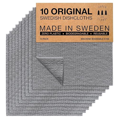 SUPERSCANDI Swedish Dishcloths, 10 Pack