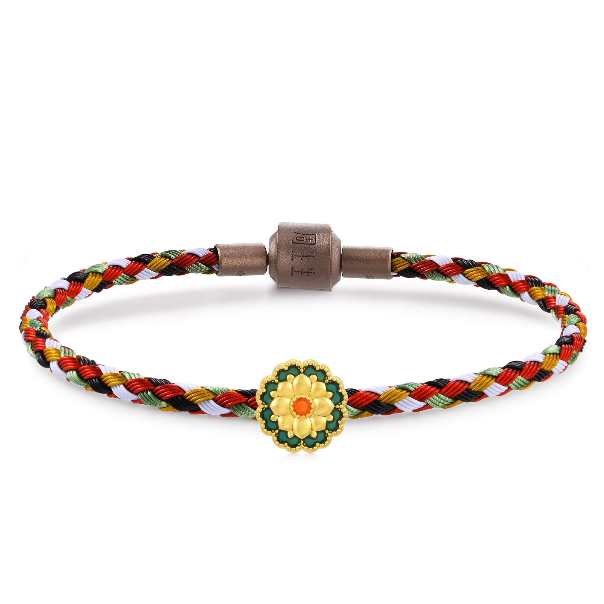 CHOW SANG SANG 999 24K Gold Charme Cultural Daisy Mini Charm Bracelet for Women 92670C